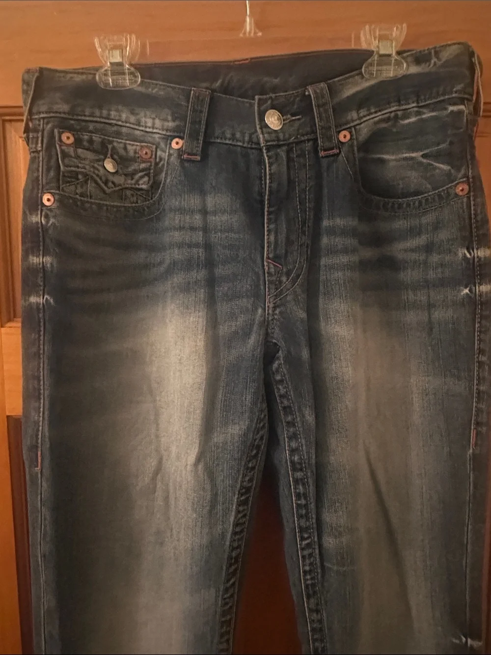 True Religion Men's Slim Washed Blue Denim Jeans